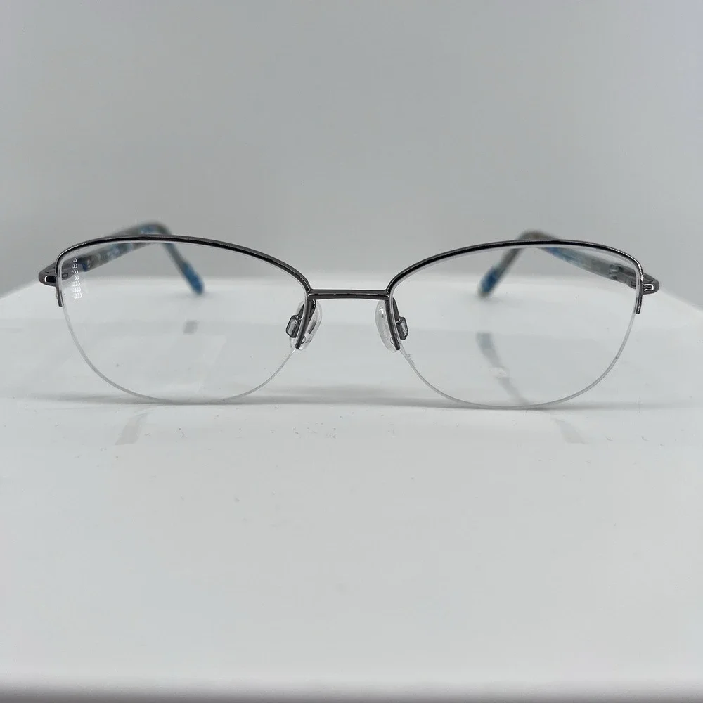 Elle Eyeglasses, Frames Only, EL 13472 BR, 52-17-135, Metal/Plastic, Copper/Blue